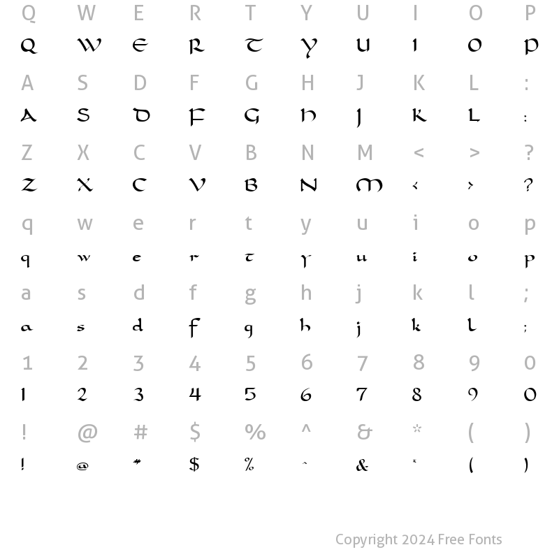 Character Map of DorovarFLFCarolus Regular