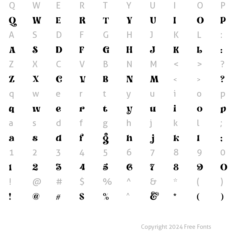 Character Map of Dorris Medium