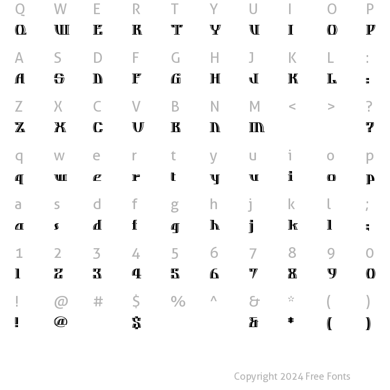 Character Map of DosEquis Regular