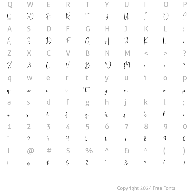 Character Map of Dostella Regular