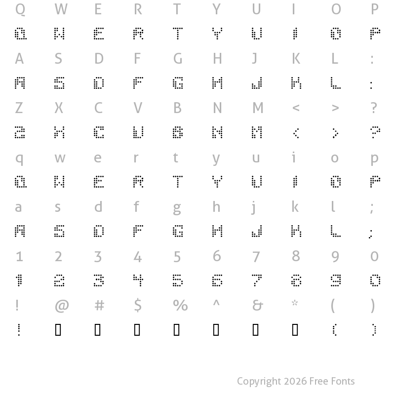 Character Map of Dotchaos Regular