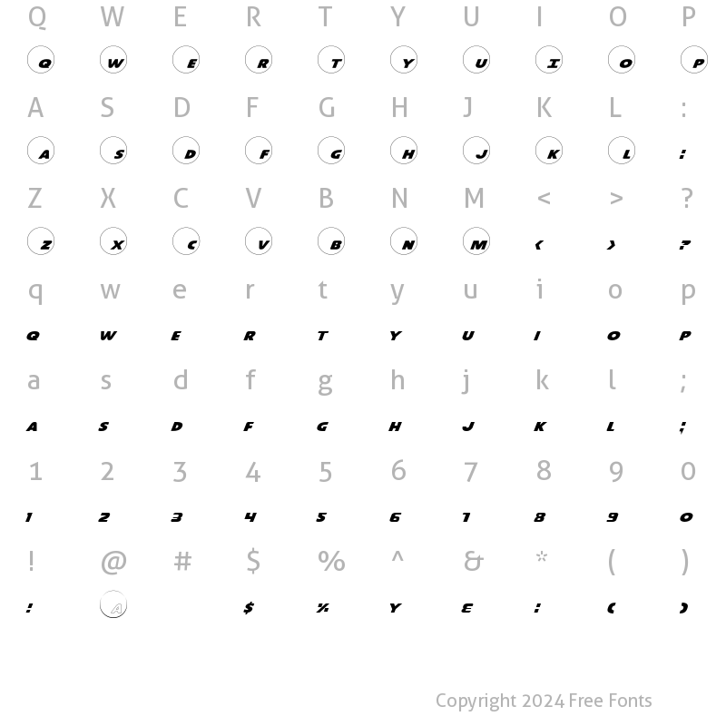 Character Map of Dot.com Pro Pro