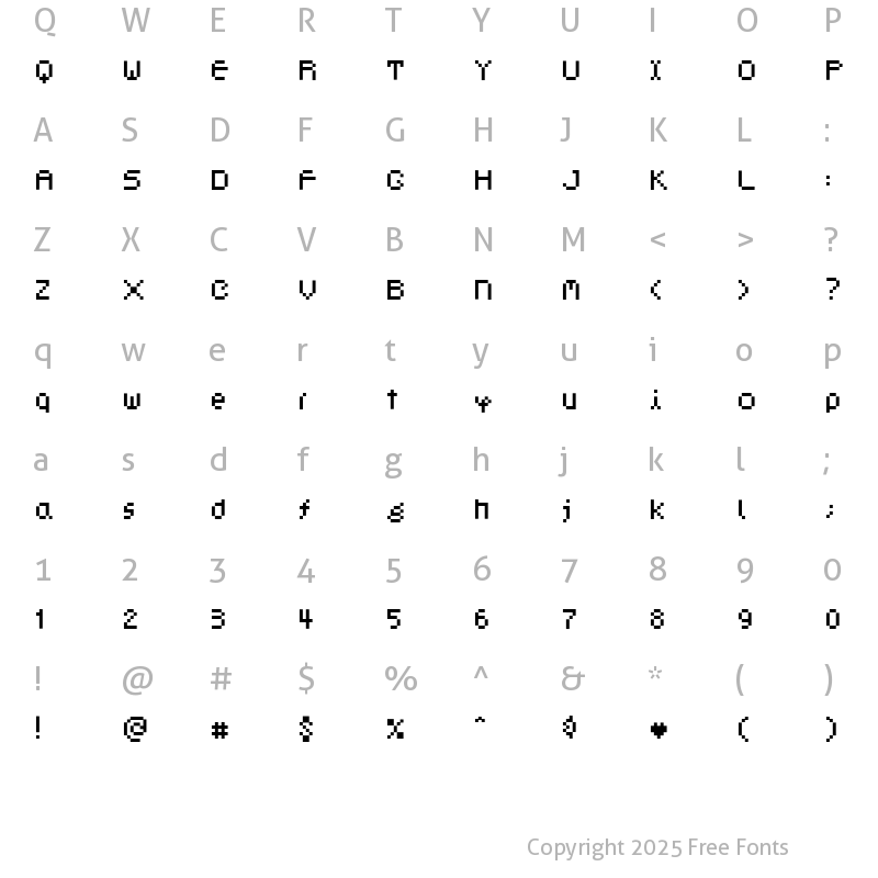 Character Map of Dotphoria Regular