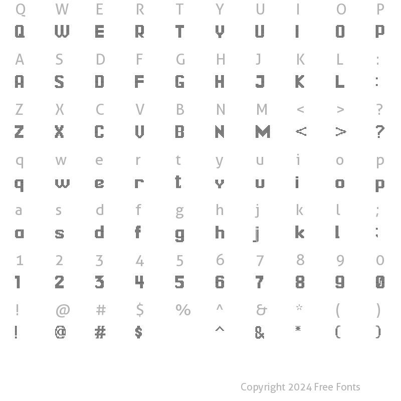 Character Map of Dotrixfo Regular