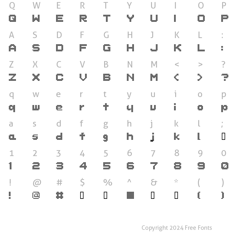 Character Map of dotspecial Regular