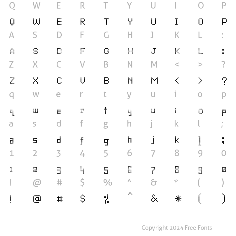 Character Map of Dotto Alphabet Regular