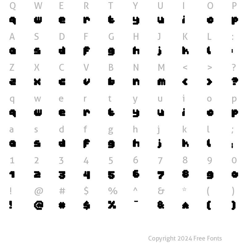 Character Map of dotto mokka