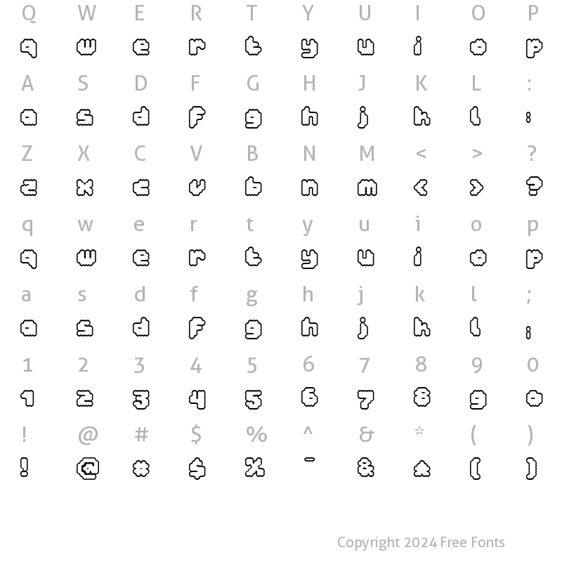 Character Map of dottocrema Regular