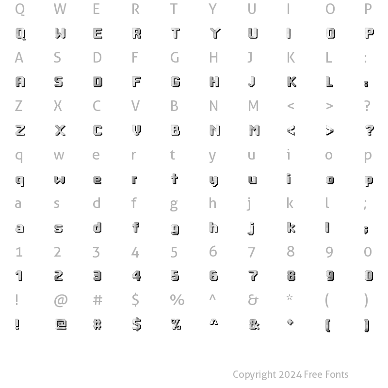 Character Map of DottyShadow Regular