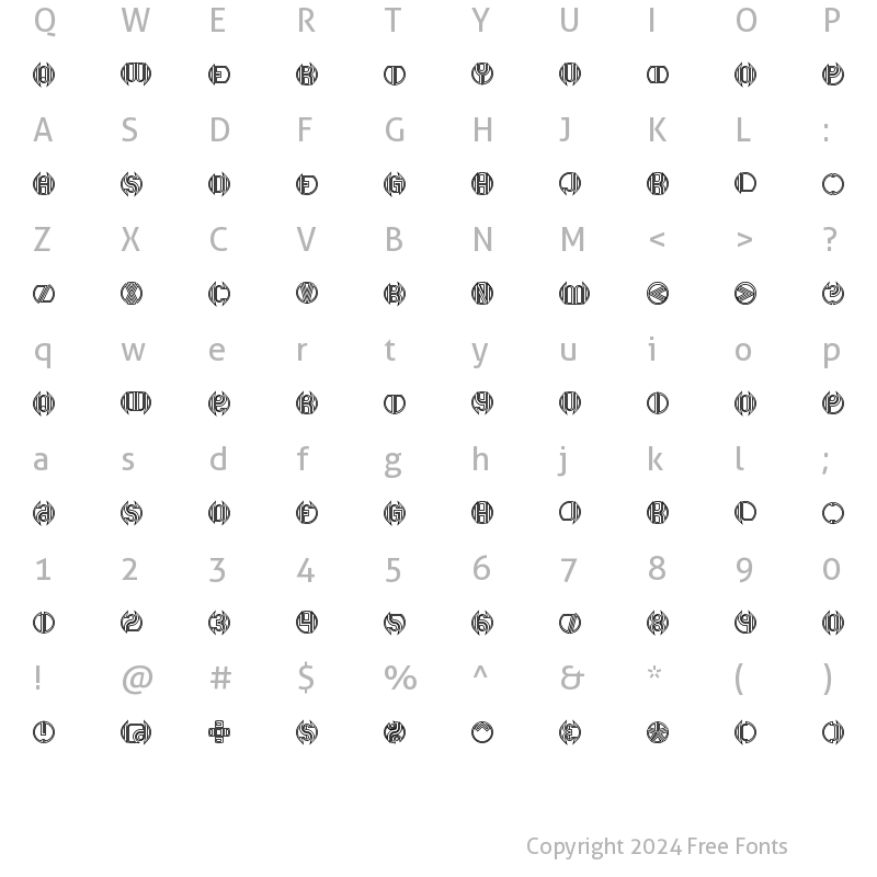 Character Map of Double Bogey BRK Normal