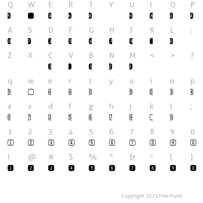 Character Map of DoubleDigits Regular