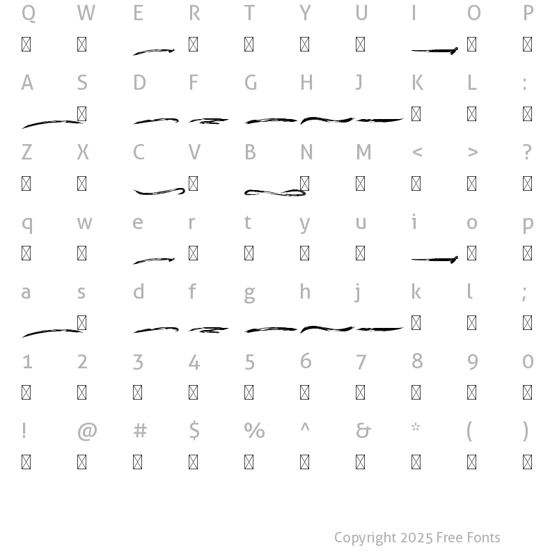 Character Map of Doubtless Swashes