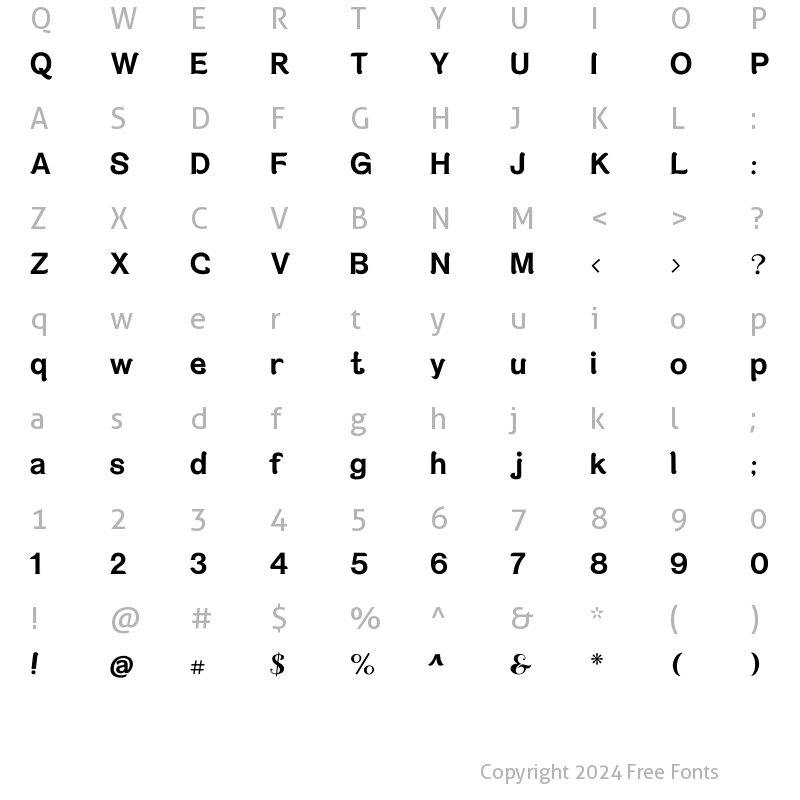 Character Map of Doux Medium