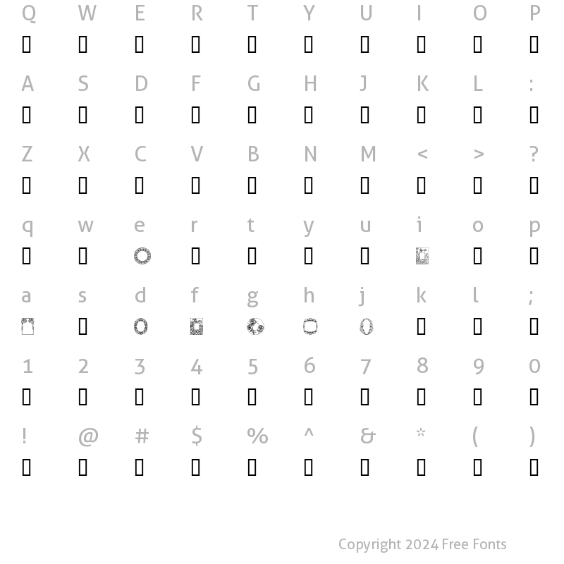 Character Map of Dover Floral Regular