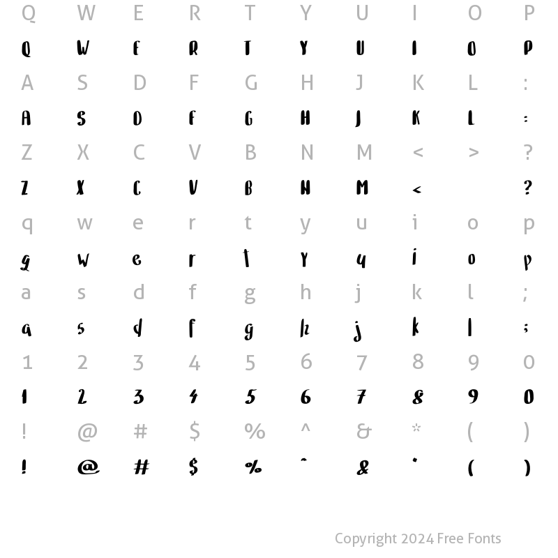 Character Map of Down To Earth Regular