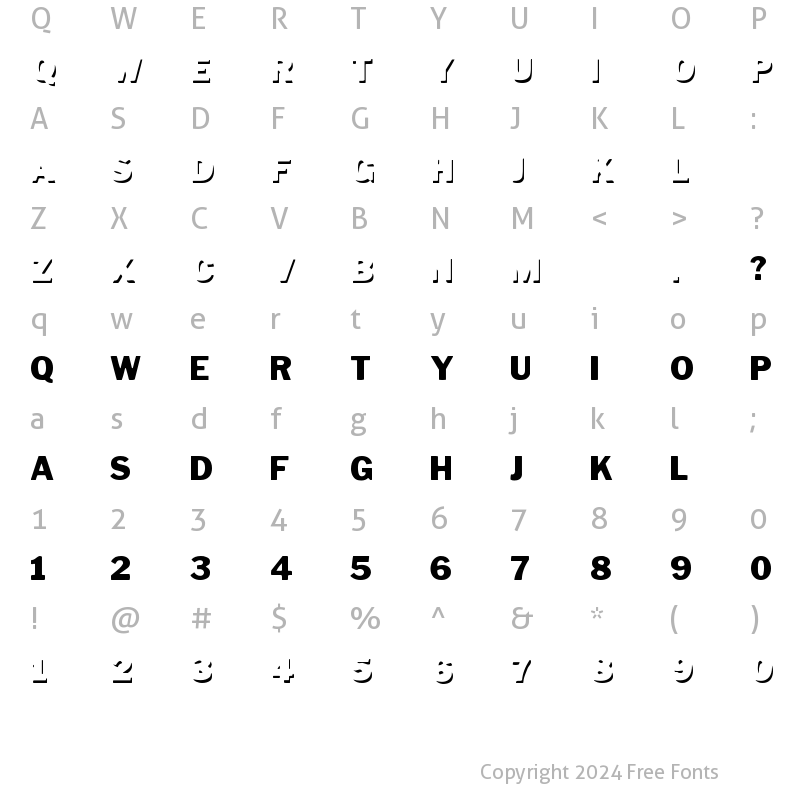 Character Map of Down Town Auto Regular