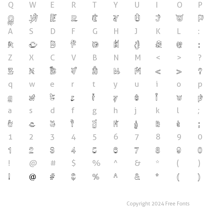 Character Map of DR BY 1 Becker Normal