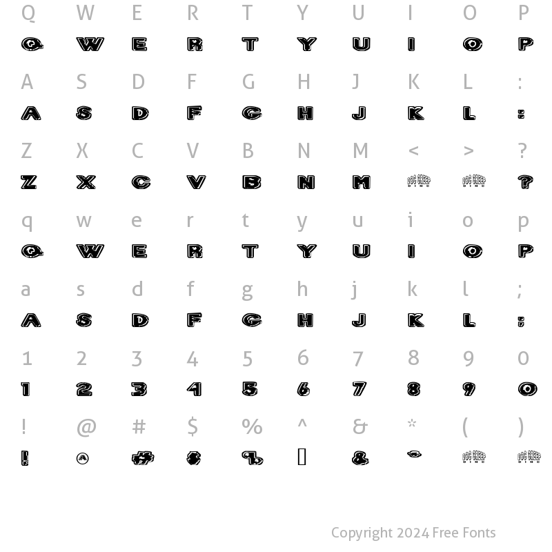 Character Map of Dr. Creep Regular