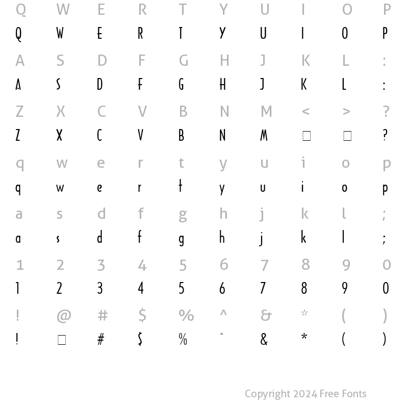 Character Map of Draftsman Normal