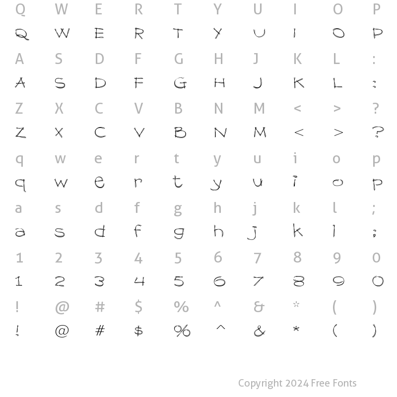 Character Map of Dragline BTN Regular