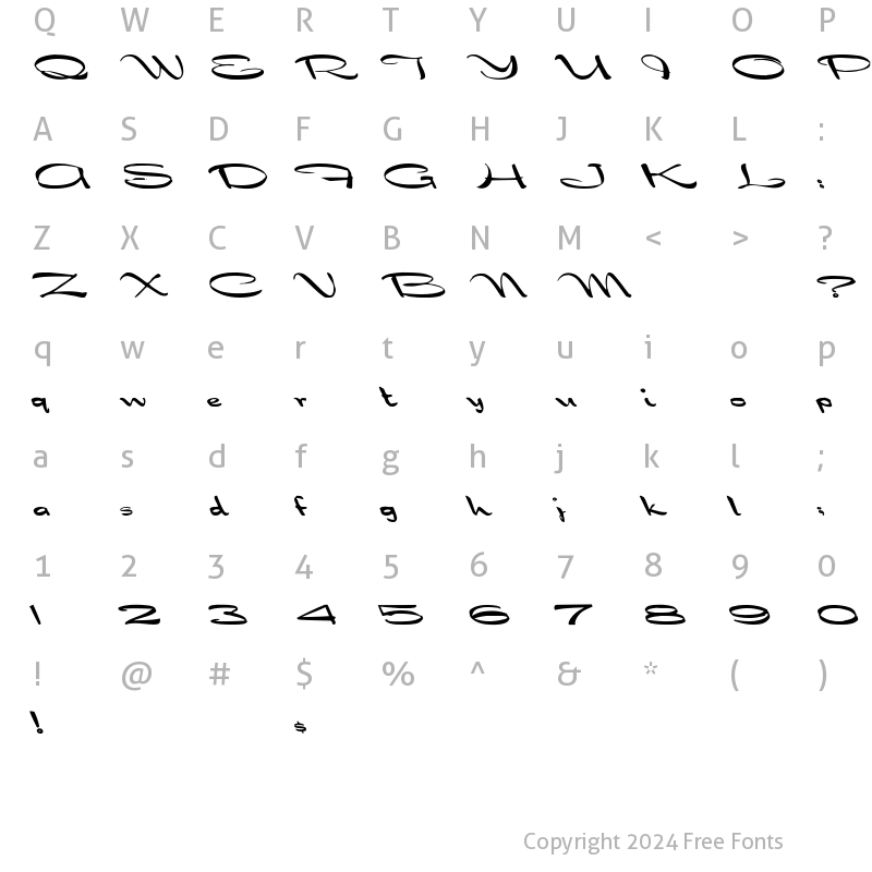 Character Map of Dragonwick Lefty Regular