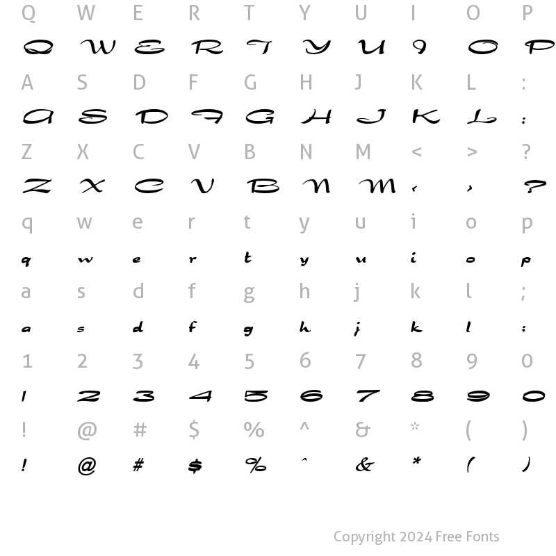Character Map of Dragonwyck Bold Italic