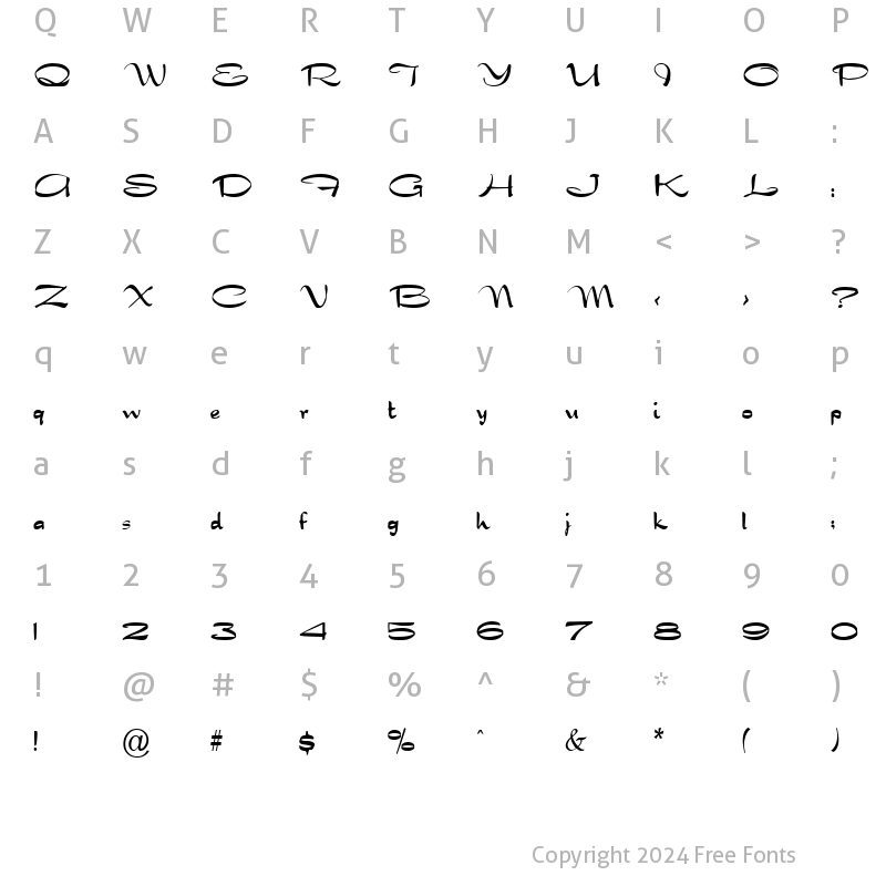 Character Map of Dragonwyck-Condensed Normal