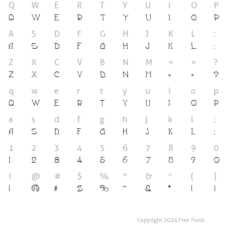 Character Map of Draughtsman Normal