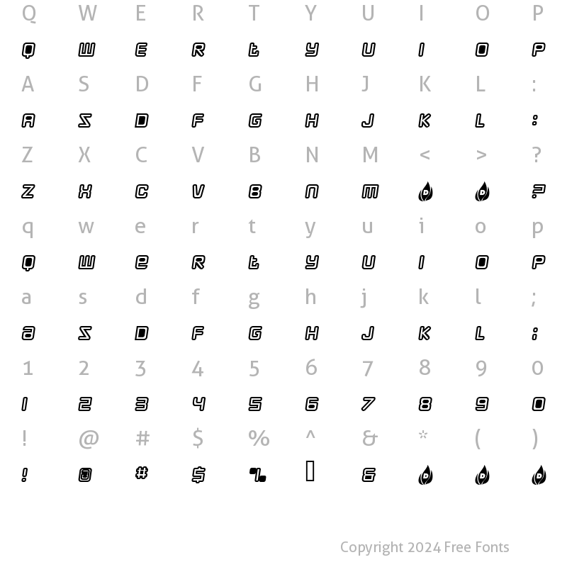 Character Map of DrCreep Regular