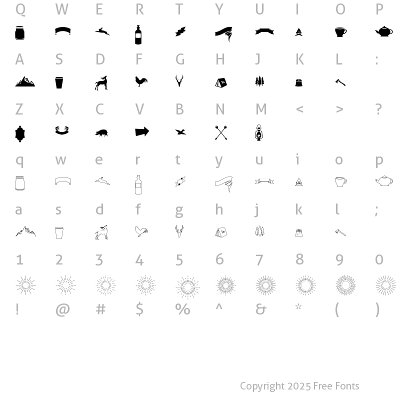 Character Map of DreamCatchersExtras Regular