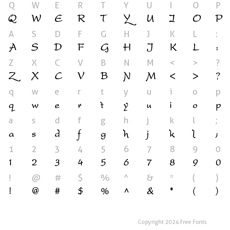 Character Map of DreamerOne Bold