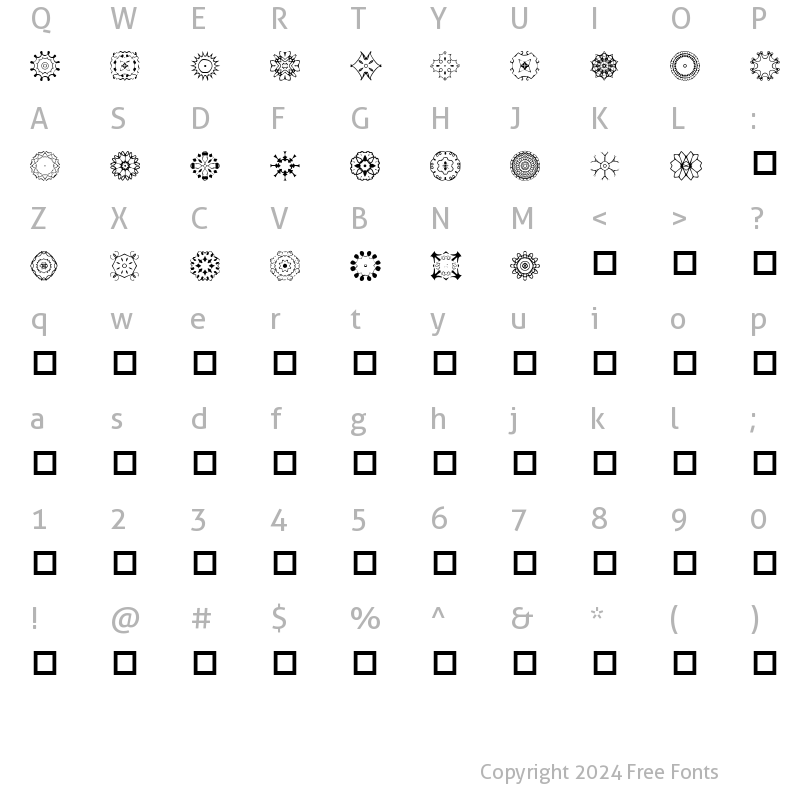 Character Map of Dreaming3 Regular