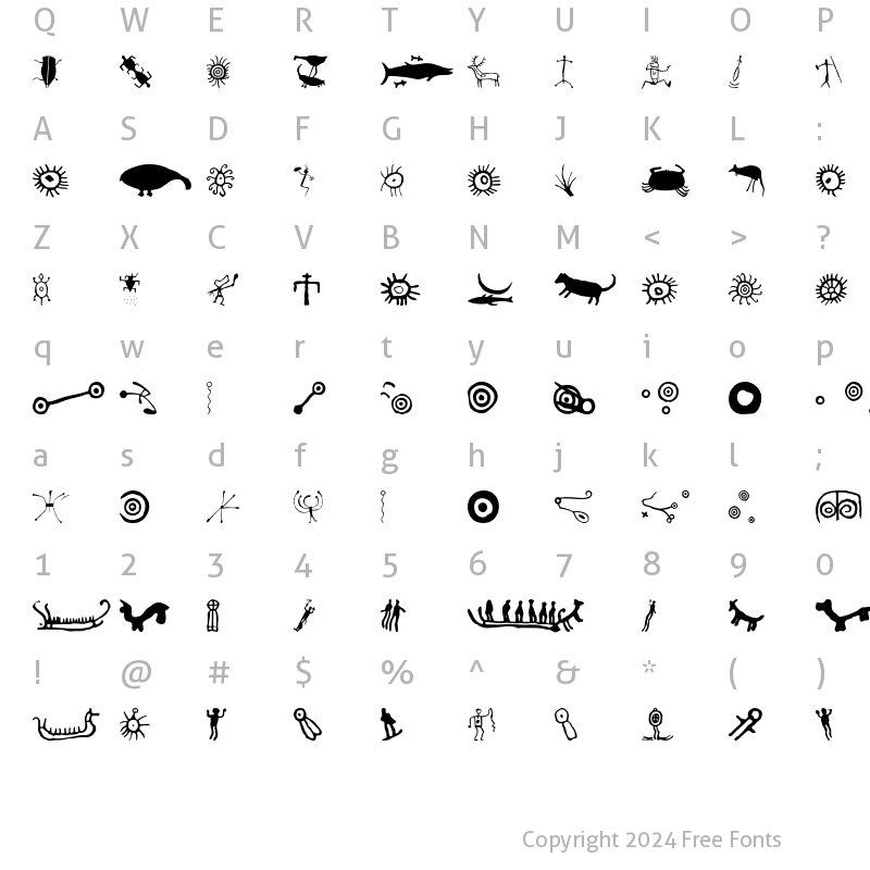 Character Map of Dreamtime Regular