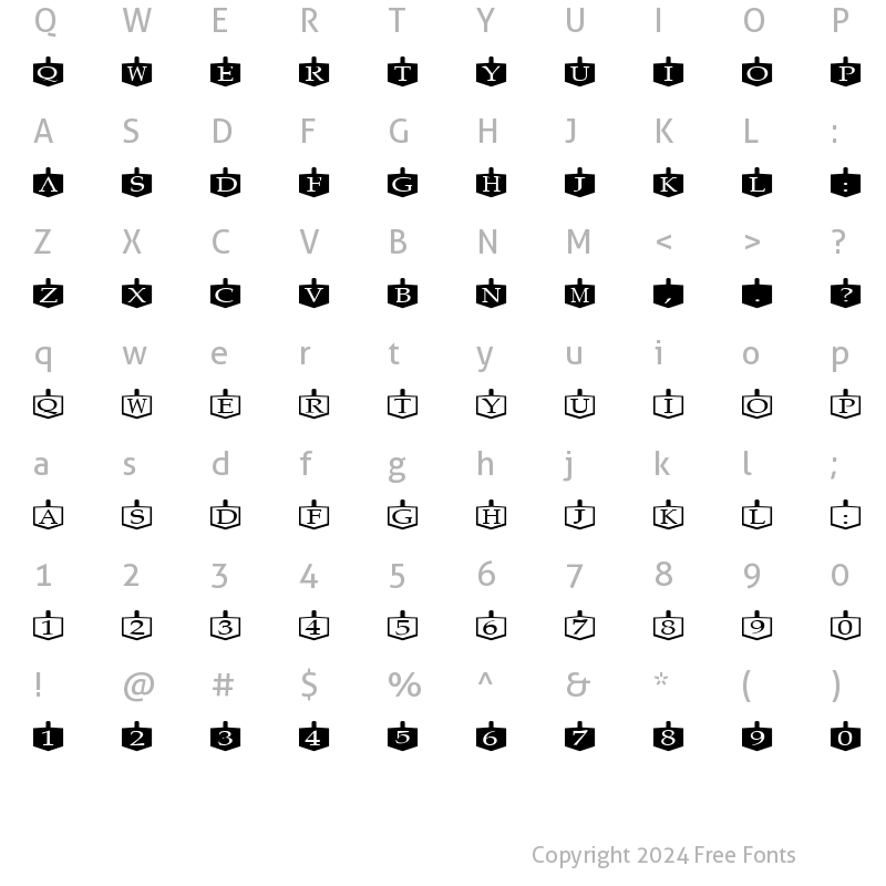 Character Map of Dreidels Regular