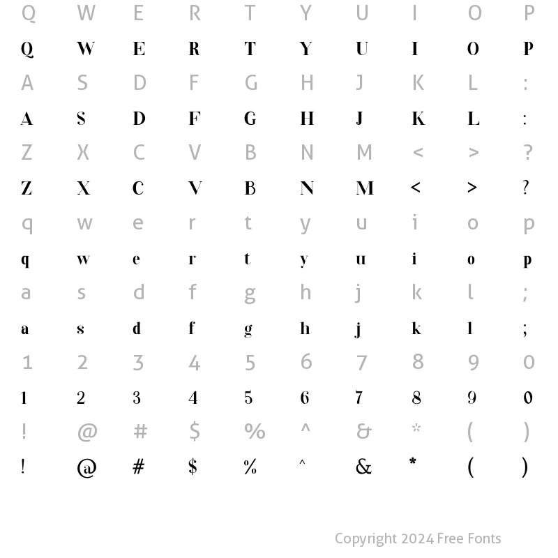 Character Map of Drifter Seriff Regular