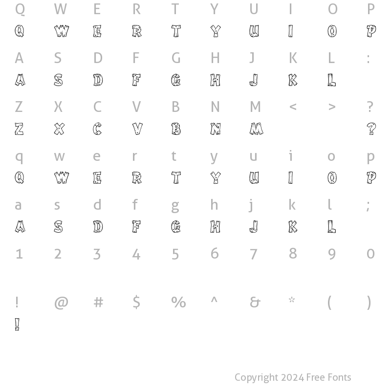 Character Map of DriftType Regular