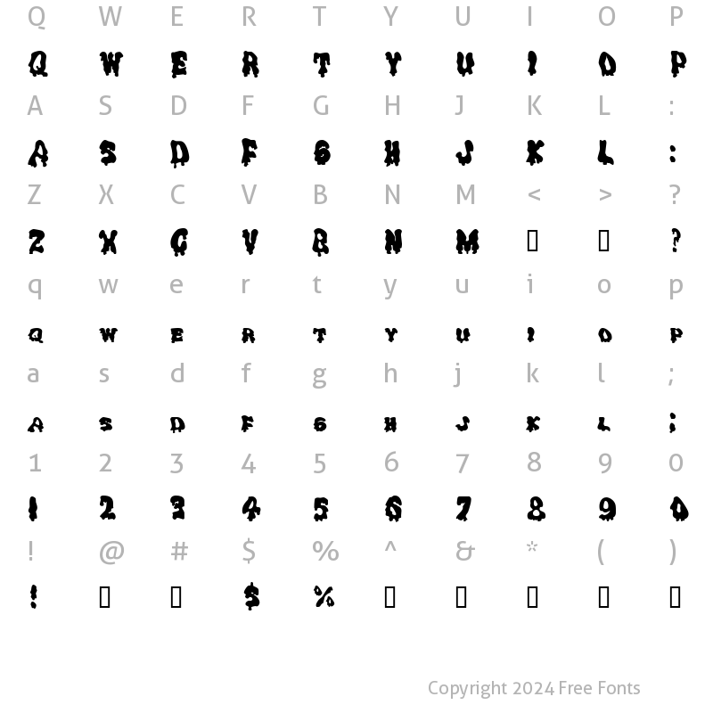 Character Map of DrippingGoo Regular