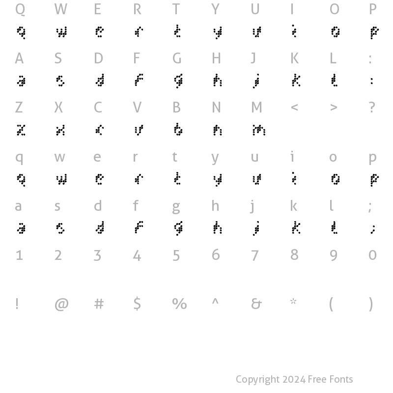 Character Map of DrNO Regular