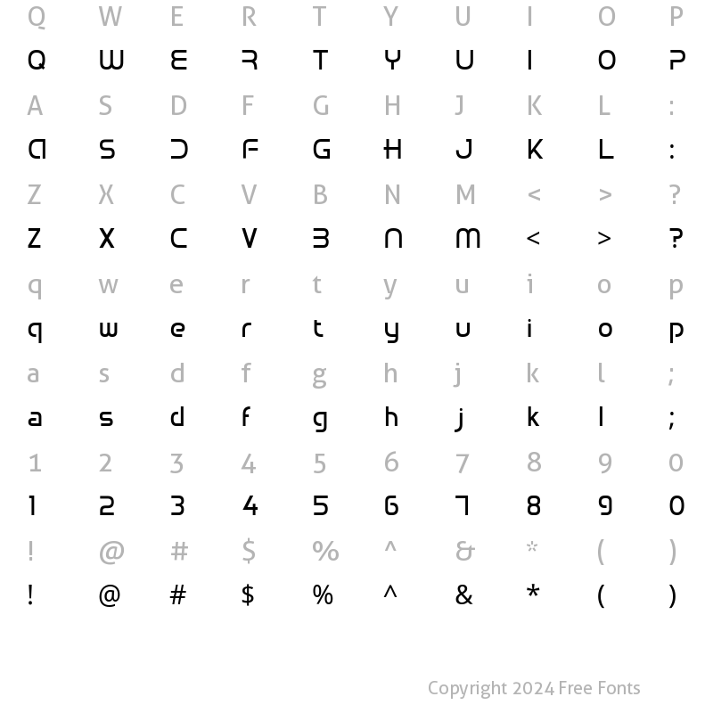 Character Map of DroidLogo Plain