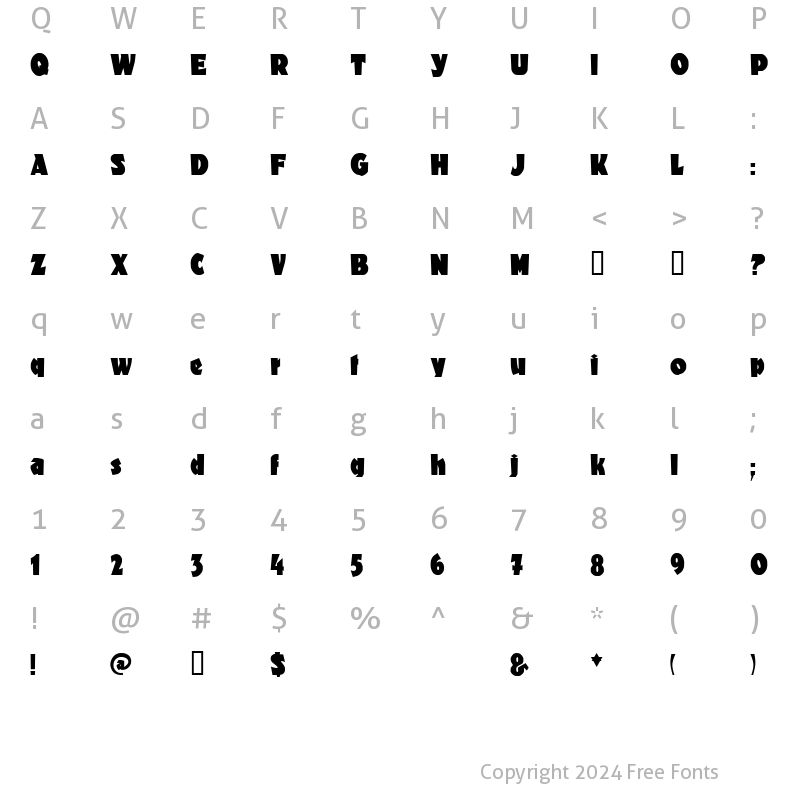 Character Map of Dromon Regular