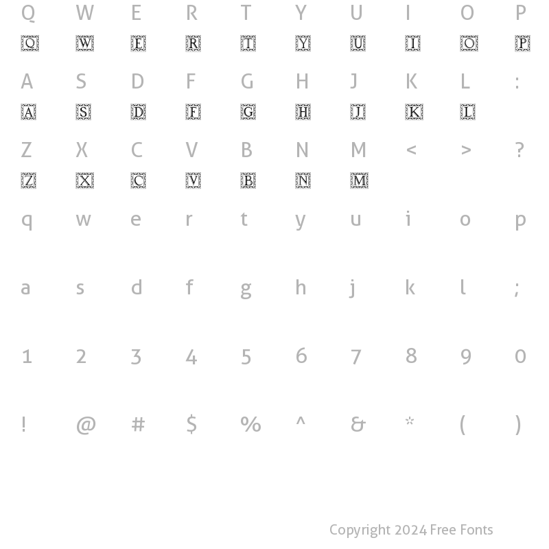 Character Map of Drop CapsInline Regular