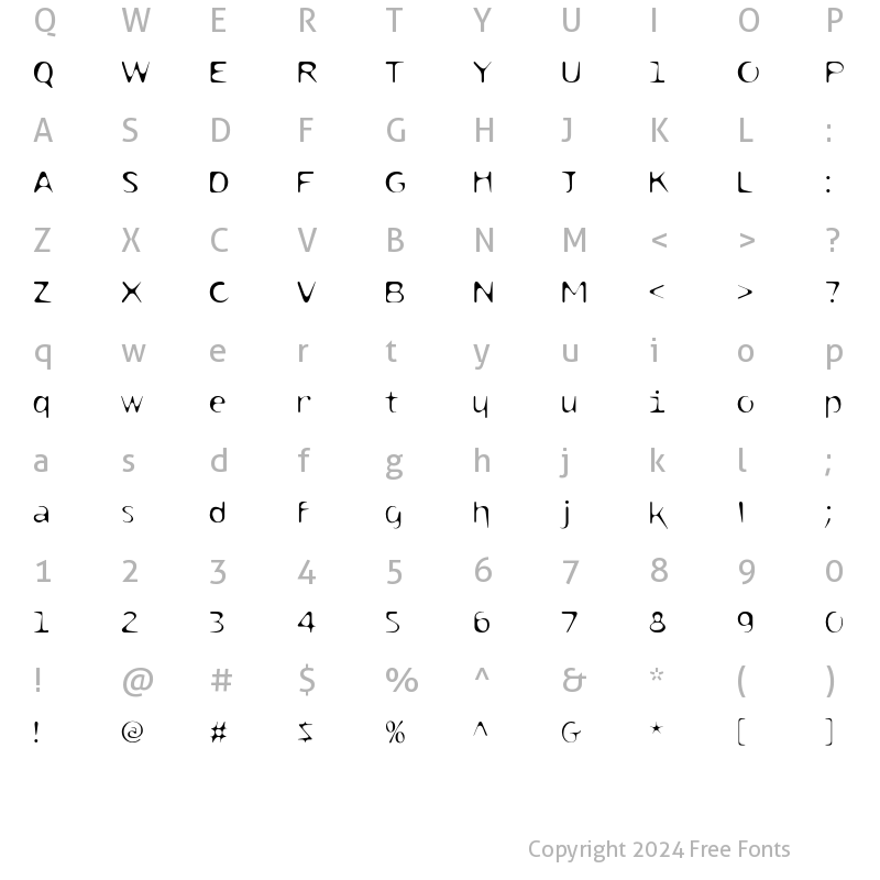 Character Map of DropletLite Regular