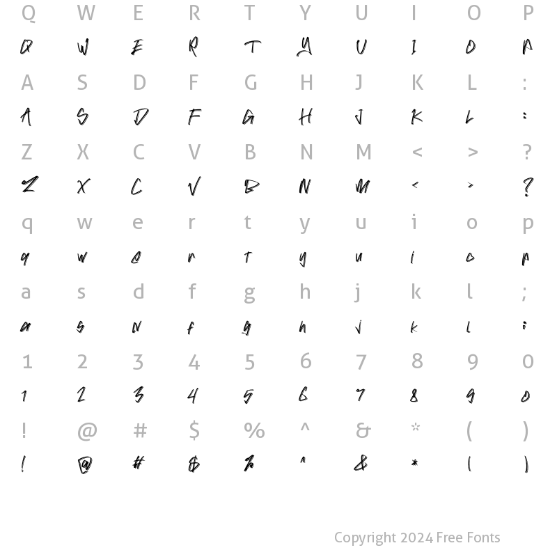 Character Map of DROPRESS Regular