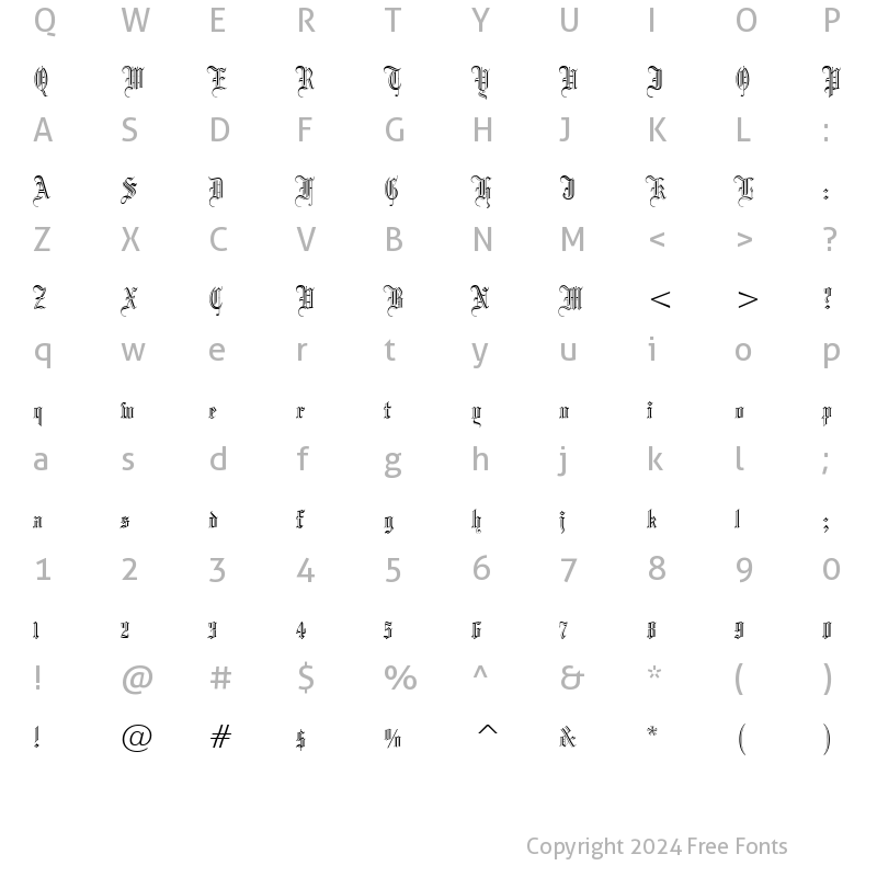 Character Map of Dr.Po GothicRu Regular