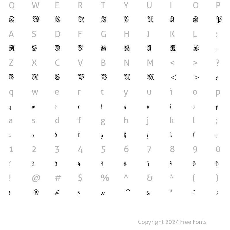 Character Map of Dr.PoDecorCyr Thin