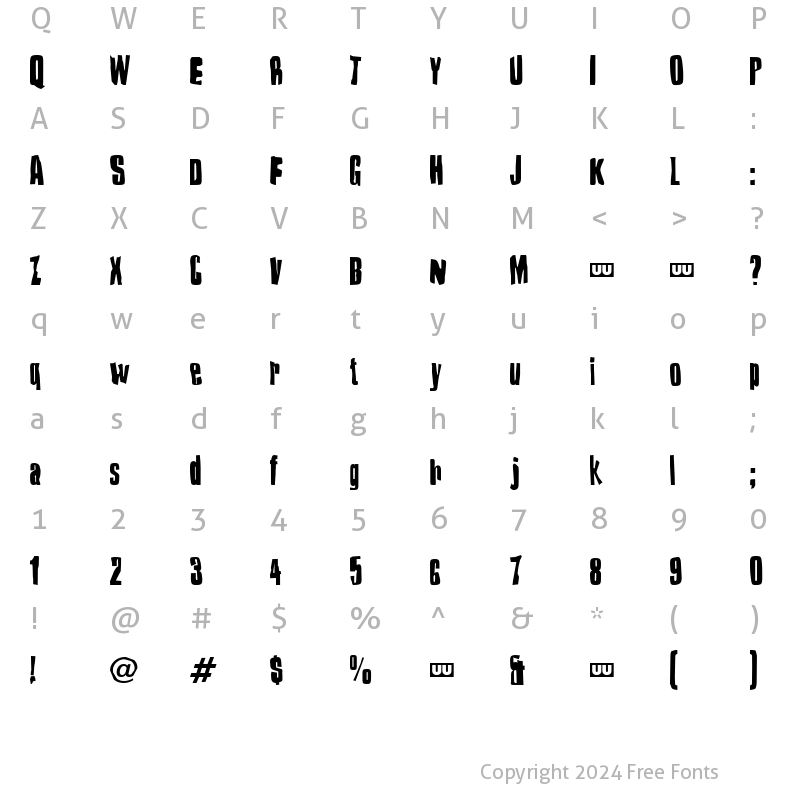 Character Map of Druillet Regular