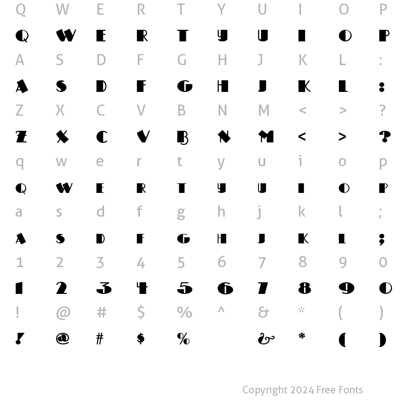 Character Map of Drumag Studio NF Regular