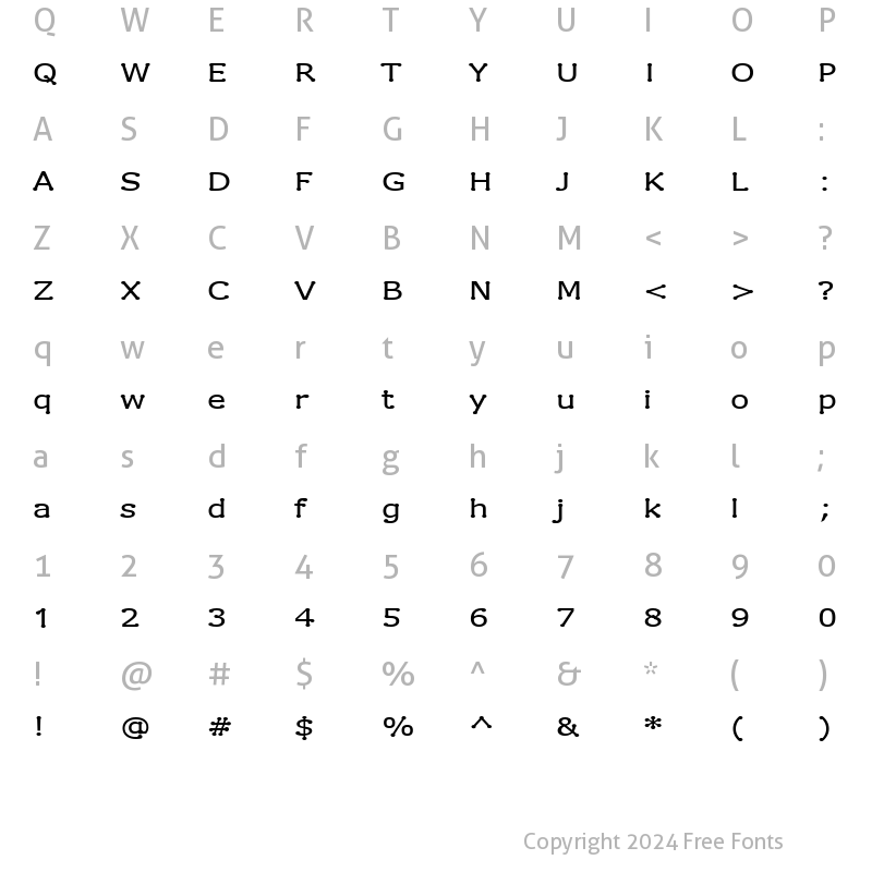 Character Map of Drummon Regular