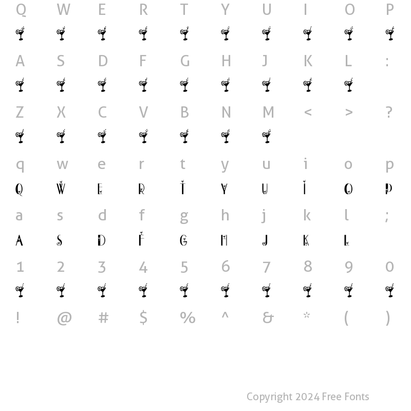 Character Map of Dry Martini Regular