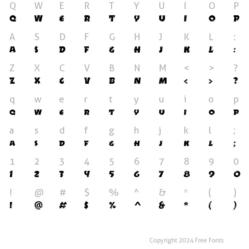 Character Map of Drycut ITC Std Regular